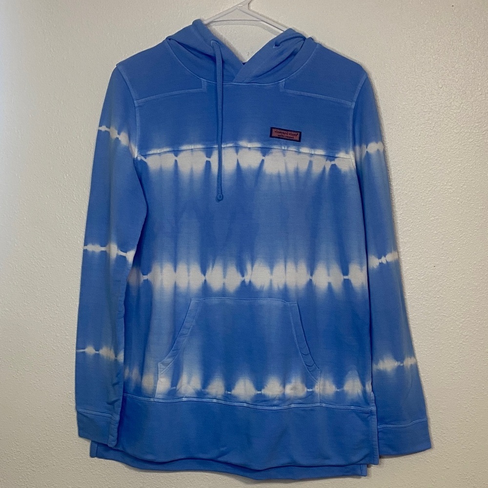 Vineyard Vines Light Blue Tie-Dye Hoodie Size S 100% Cotton - Picture 2 of 16